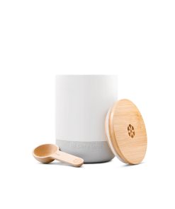 Refillable Ceramic Canister with Bamboo Lid