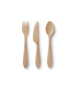 Reusable Bamboo Spoon. Knife & Fork Set