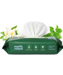 Dog Grooming Wipes – Extra Thick. White Tea Basil Scented