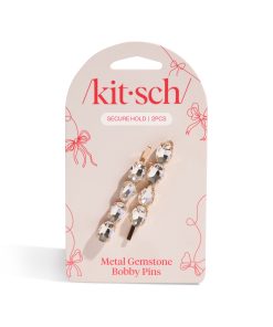 Metal Gemstone Bobby Pins