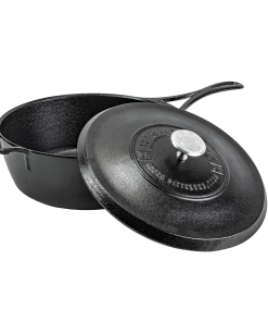 Blacklock Cast Iron Deep Skillet With Lid - Triple Seasoned. Lightweight