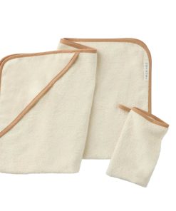 Cloud Loom™ Organic Baby Hooded Towel and Bath Mitt Set