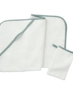 Cloud Loom™ Organic Baby Hooded Towel and Bath Mitt Set