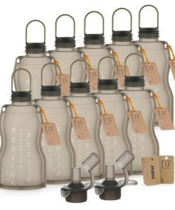 Silicone Breast Milk Storage Bags & Reusable Sippy Spout Combo – 9oz Refillable Baby Food Pouches for Homemade Purees & Milk