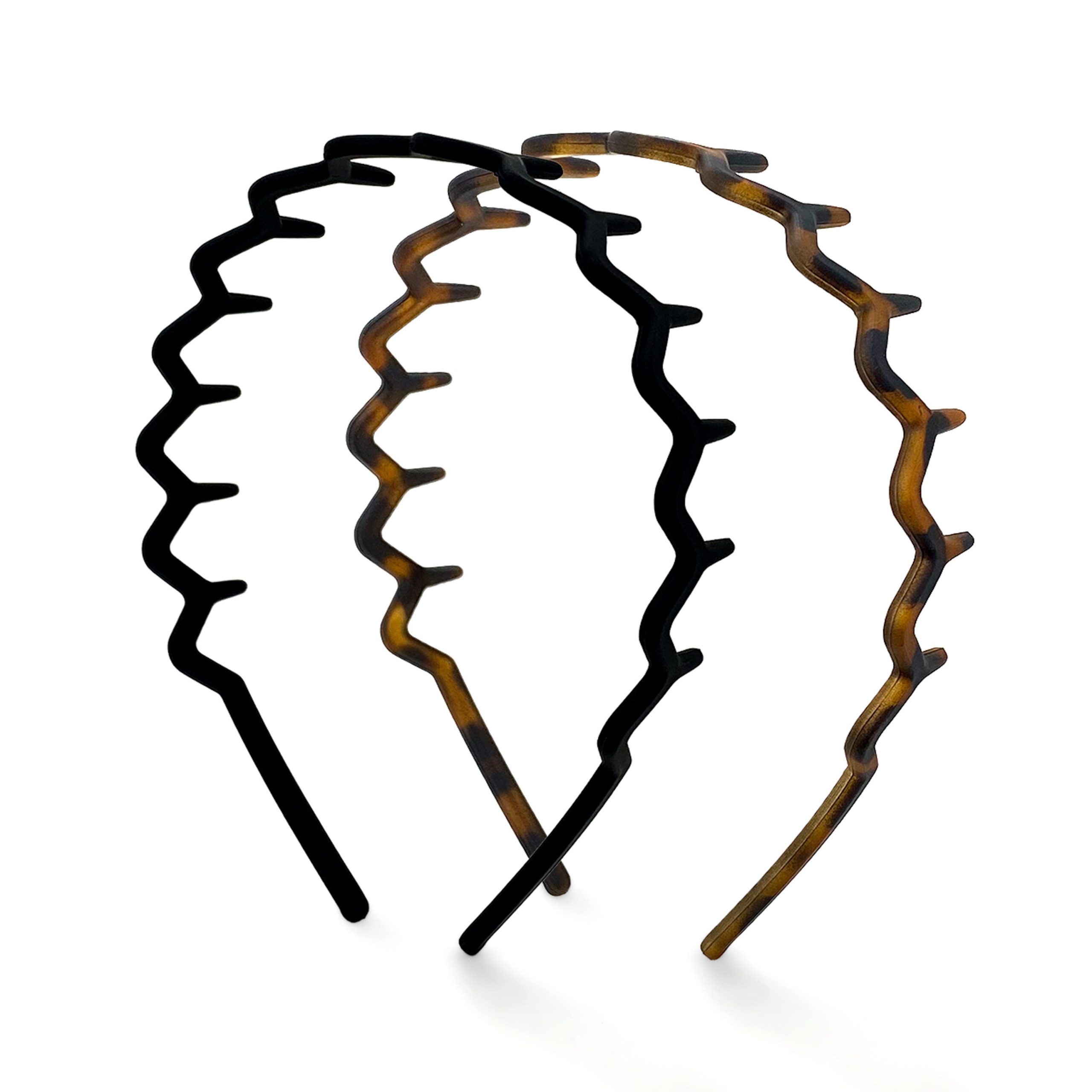 Kitsch_RecycledPlastic-ZigZagHeadband-2pc-Hair-Black_Tort_Front2.jpg