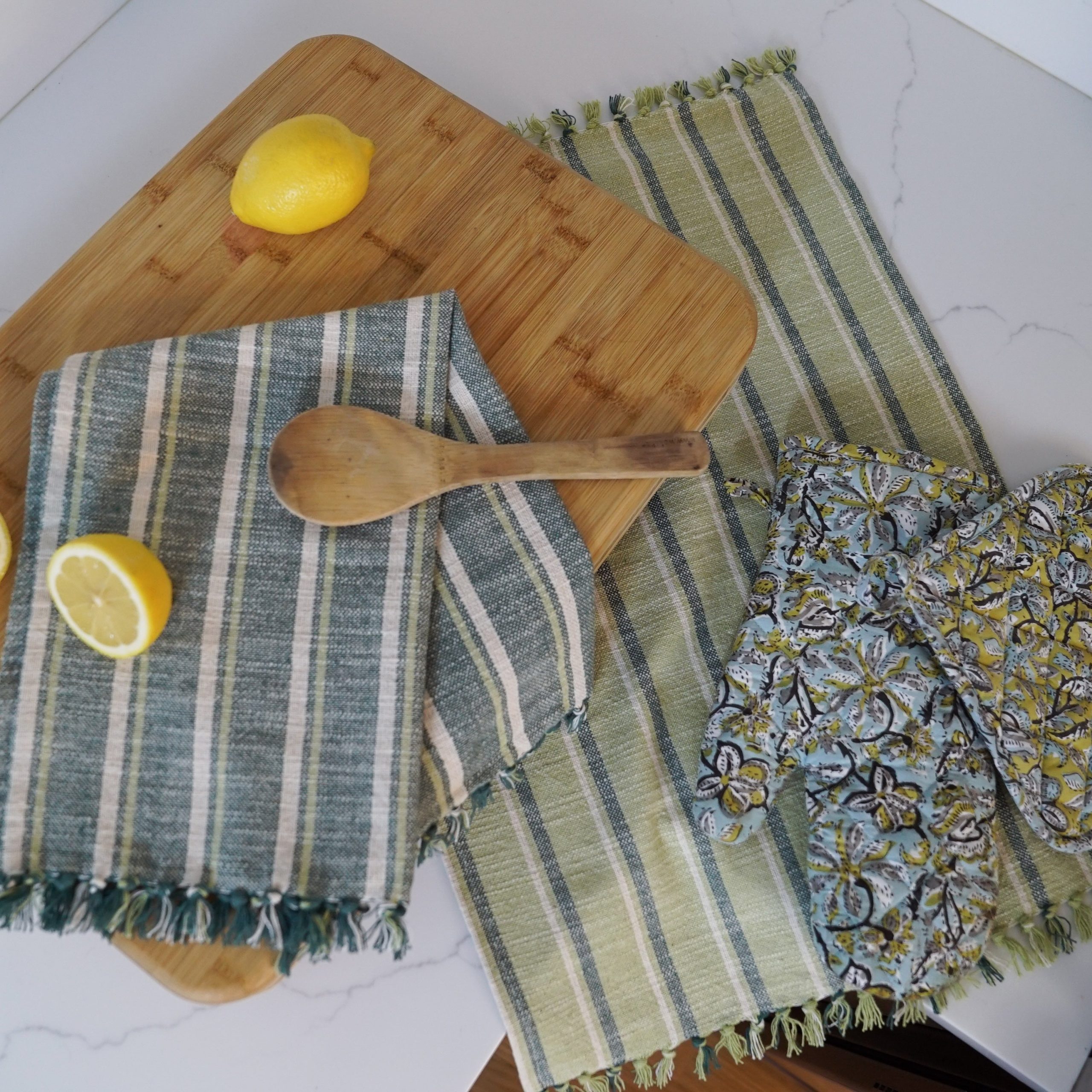 StripedOrganicCottonKitchentowelSet-Lime_Green_lifestyle1.jpg