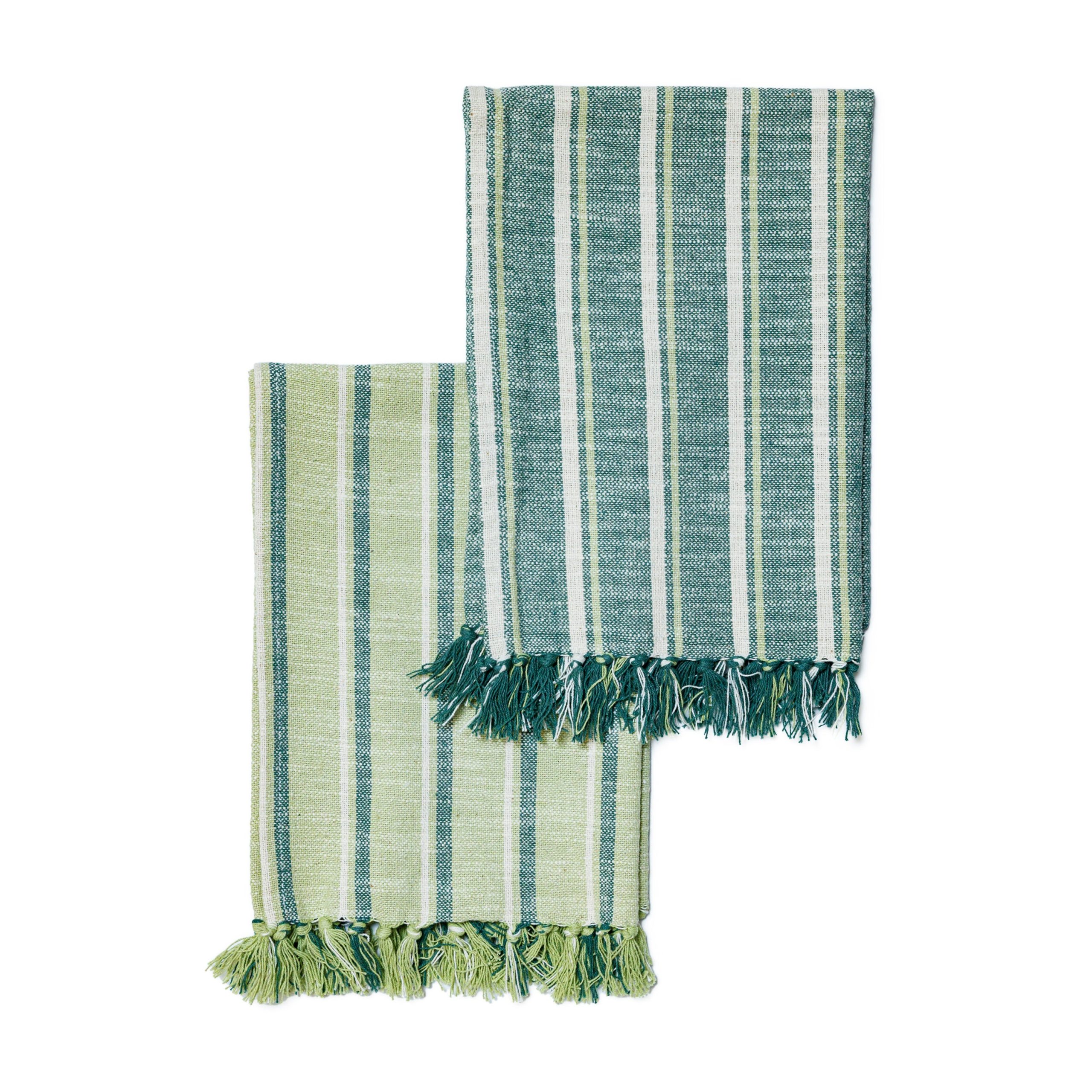 SupraEndura_StripedOrganicCottonKitchentowelSet-Lime_Green_folded.jpg