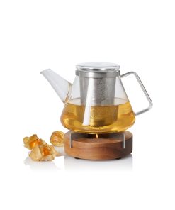 Borosilicate Glass Teapot with Stainless Steel Infuser + Candle Warmer