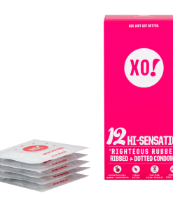 XO! by Flo Hi-sensation Ribbed + Dotted Condoms Natural Feel Vegan  (Regular Fit)