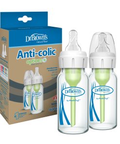 Glass Baby Bottle Natural Flow® Anti-Colic Options+™ with Level 1 Slow Flow Nipple