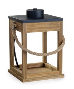 Wood & Rope Wooden Candle Warmer Lantern