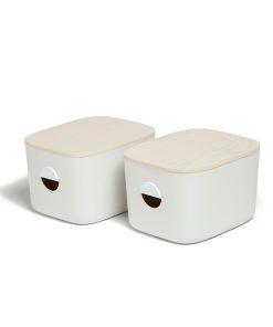 Medium Storage Bins - Wooden Lids