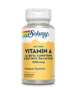 Vitamin A as Beta Carotene & Retinyl Palmitate. 7500 mcg